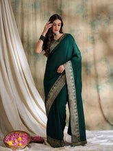 Womens Fashion Ethnic Green Color Sarees-MLSHWSA1583GRN0ONE